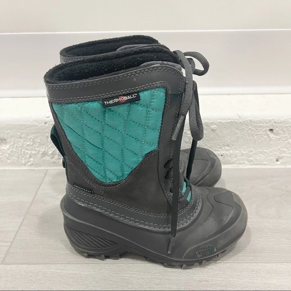 The North Face Youth Thermaball Shellista Boot Winter Night Teal Size 12 Girls